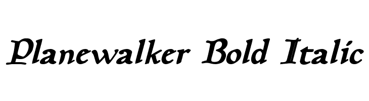 Planewalker Bold Italic Font