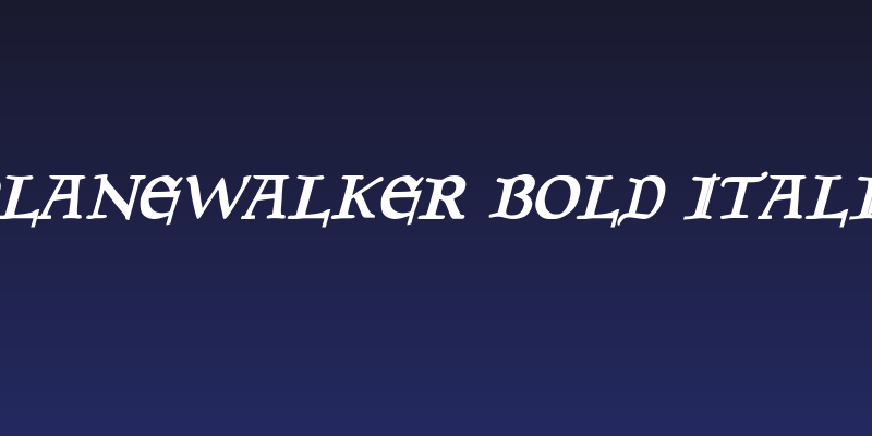 Planewalker Bold Italic Social Header