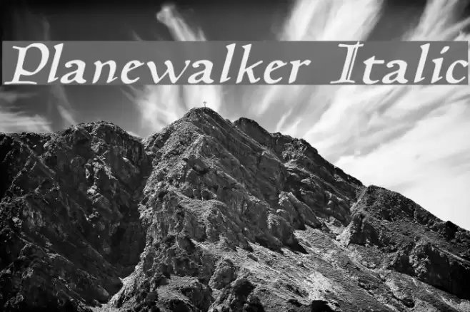 Planewalker Italic Font examples