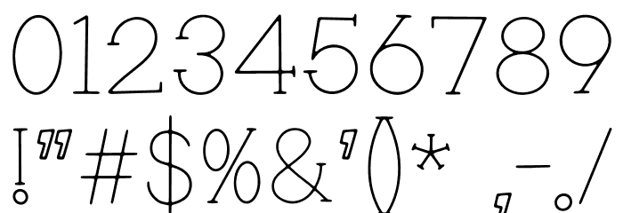 Planning Font OTHER CHARS