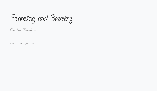 Planting and Seeding Business Card