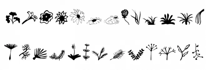 Plants Schriftart Groß