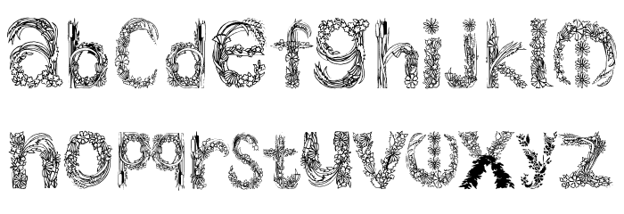PlantsLetters Font LOWERCASE
