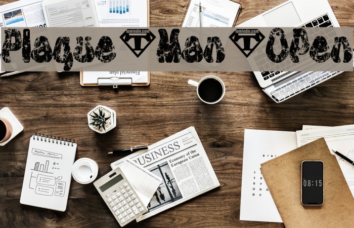Plaque-Man-Open Font examples