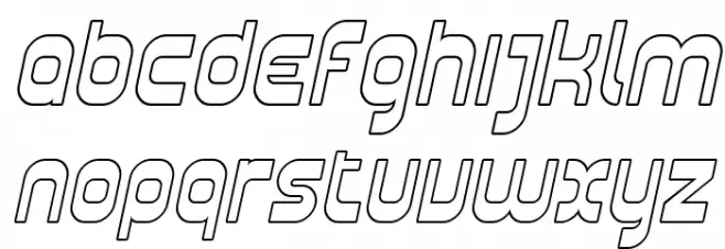 Plasmatica Outline Italic Caratteri MINUSCOLO