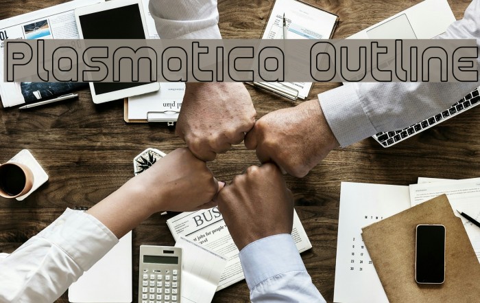 Plasmatica Outline Font examples