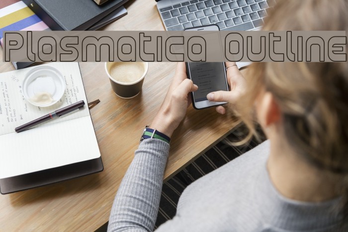 Plasmatica Outline Font examples