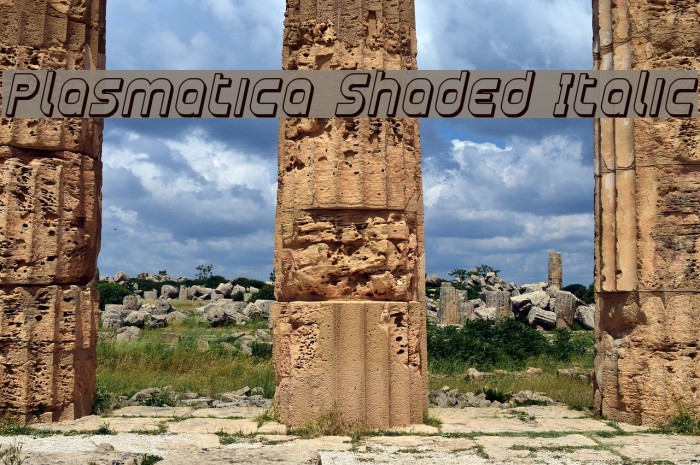 Plasmatica Shaded Italic Font examples