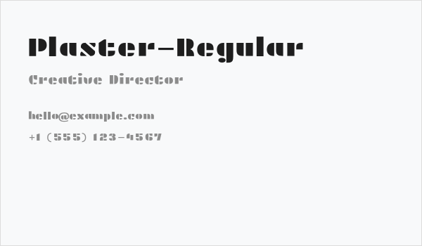 Plaster-Regular Business Card