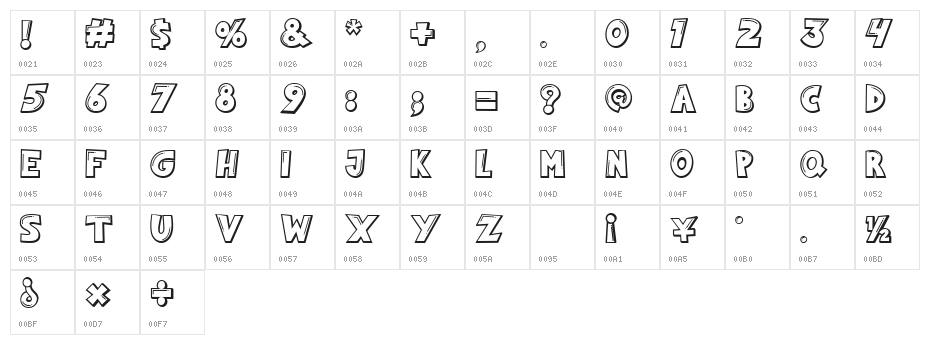 Plastic Love Regular Character Map