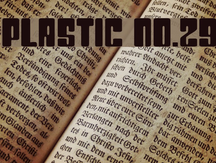 Plastic No.29 Caratteri examples