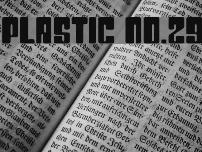 Plastic No.29 Font examples