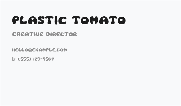 Plastic Tomato Business Card