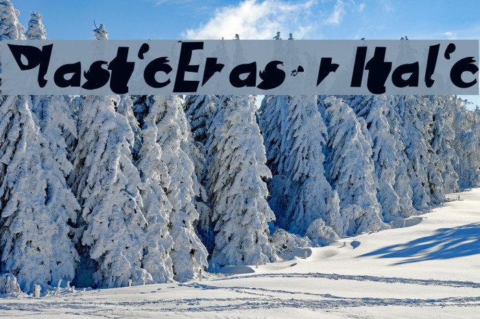 PlasticEraser Italic Font examples