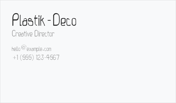Plastik-Deco Business Card
