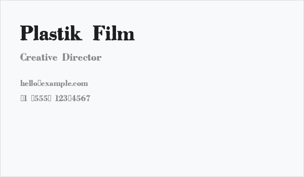 Plastik Film Business Card
