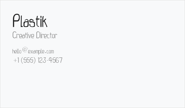 Plastik Business Card
