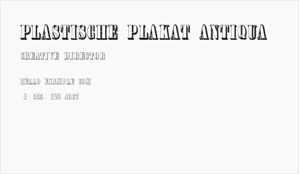 Plastische Plakat-Antiqua Business Card