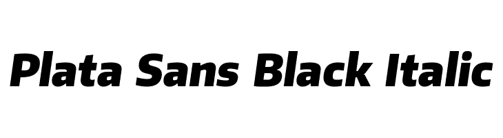 Plata Sans Black Italic  font caratteri gratis