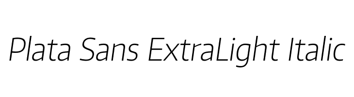 Plata Sans ExtraLight Italic  フリーフォントのダウンロード