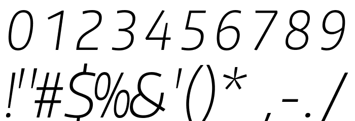 Plata Sans ExtraLight Italic Font OTHER CHARS