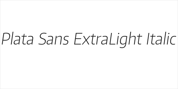 Plata Sans ExtraLight Italic Logo