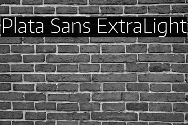 Plata Sans ExtraLight Font examples