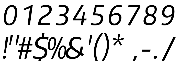 Plata Sans Italic Font OTHER CHARS
