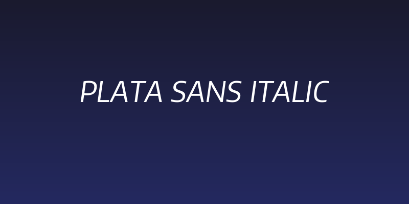 Plata Sans Italic Social Header