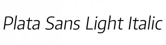 Plata Sans Light Italic  Frei Schriftart Herunterladen