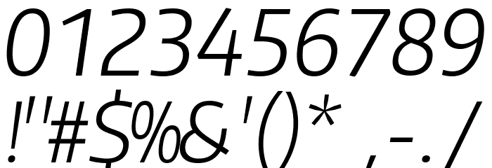 Plata Sans Light Italic Font OTHER CHARS