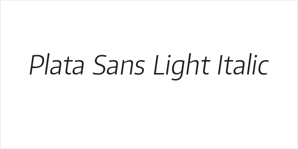 Plata Sans Light Italic Logo