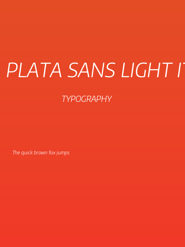 Plata Sans Light Italic Poster
