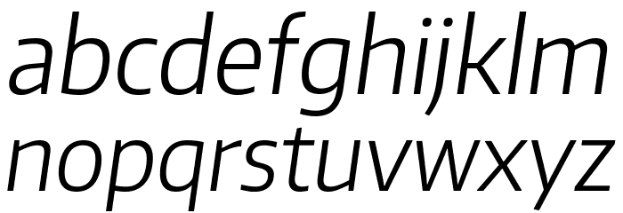 Plata Sans Light Italic Font LOWERCASE