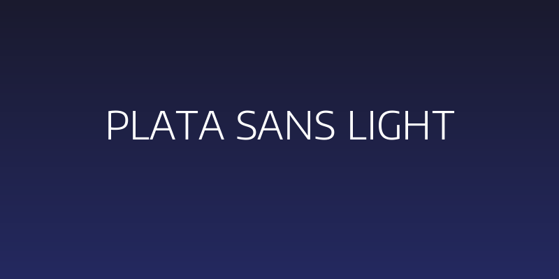 Plata Sans Light Social Header