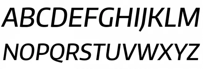 Plata Sans Medium Italic Schriftart Groß
