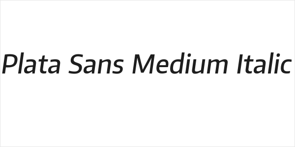 Plata Sans Medium Italic Logo