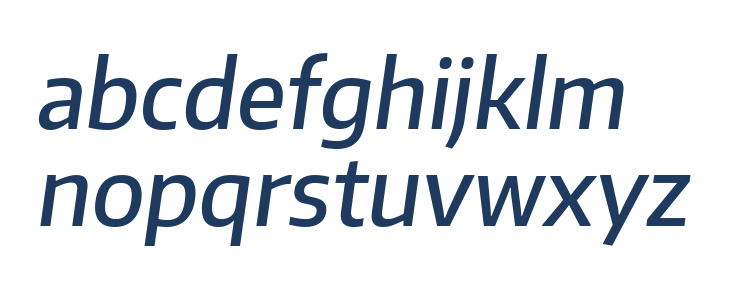 Plata Sans Medium Italic Lowercase