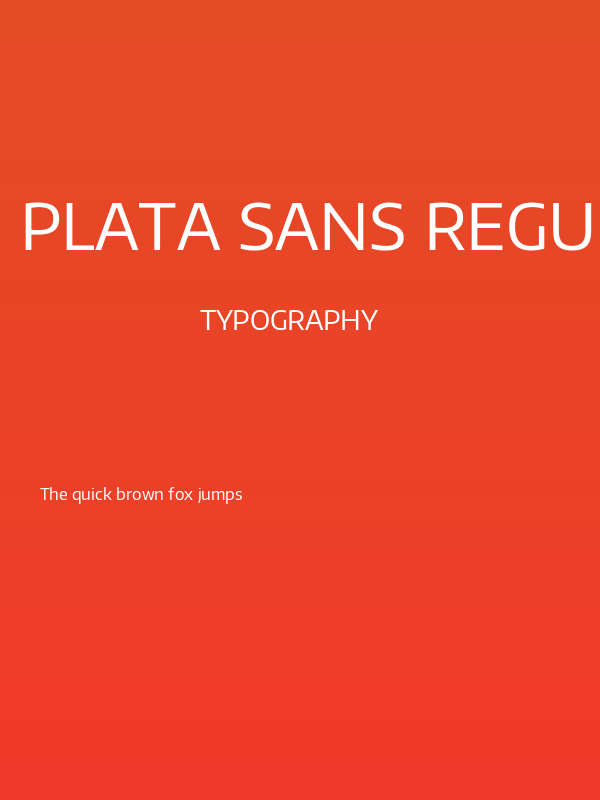 Plata Sans Regular Poster