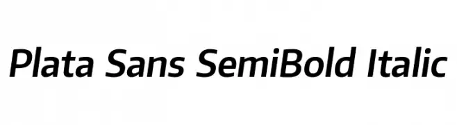 Plata Sans SemiBold Italic  Frei Schriftart Herunterladen