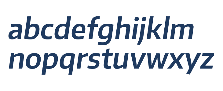 Plata Sans SemiBold Italic Lowercase