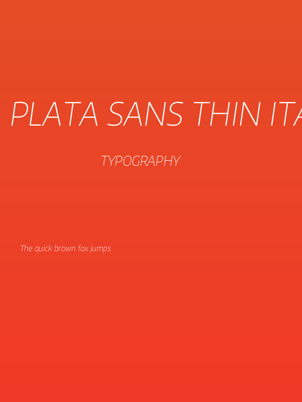 Plata Sans Thin Italic Poster