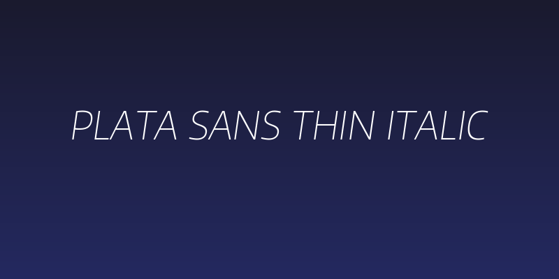 Plata Sans Thin Italic Social Header