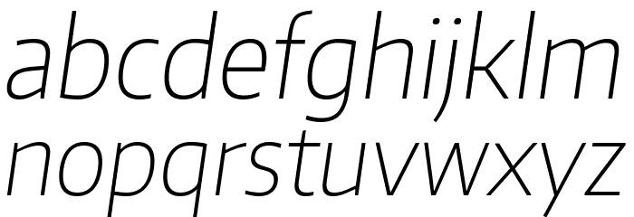 Plata Sans Thin Italic Font LOWERCASE