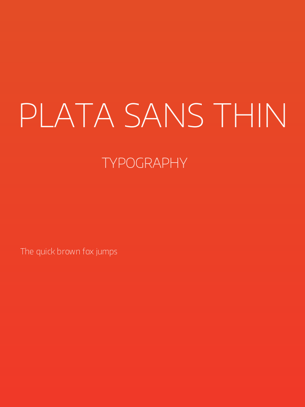 Plata Sans Thin Poster