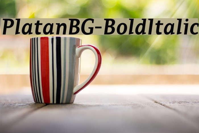 PlatanBG-BoldItalic Font examples