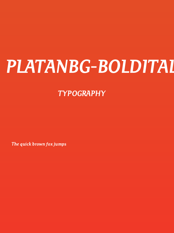 PlatanBG-BoldItalic Poster