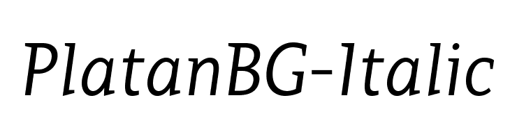 PlatanBG-Italic Font