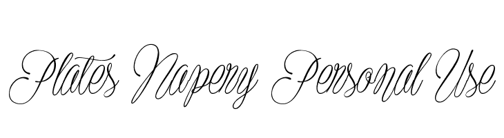 Plates Napery Personal Use Font