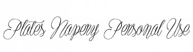 Plates Napery Personal Use  Free Fonts Download